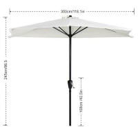 Abccanopy Patio Umbrella 9Ft Outdoor Half Umbrellas For Patio Backyard Garden Deck Light Beige