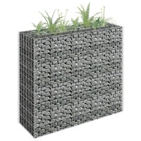 vidaXL Gabion Raised Bed Planter Basket Pot Wall Outdoor Garden Lawn Patio Border Gardening Flower Plant Galvanized Steel 709x