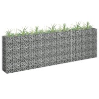 vidaXL Gabion Raised Bed Planter Basket Pot Wall Outdoor Garden Lawn Patio Border Gardening Flower Plant Galvanized Steel 1063