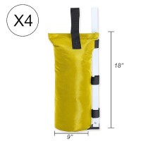 Abccanopy 112 Lbs Extra Large Canopy Sand Bags  4-Pack  Yellow (Without Sand)