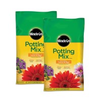 Miraclegro Potting Mix For Container Plants Flowers Vegetables Annuals Perennials Shrubs Feeds For Up To 6 Months 16 Q