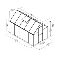 Palram Canopia Mythos 6 X 10 Greenhouse Gray