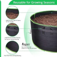 Magarz 4Pack 60 Gallon Fabric Flower Pots Garden Felt Grow Bags With Handle Black