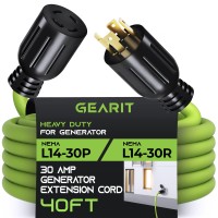 Gearit 30Amp Generator Extension Cord 40 Feet 4Prong 120250Volt 7500W Nema L1430Pl L1430R 10 Gauge Sjtw Locking Power