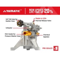 Yamatic 78 Shaft Vertical Pressure Washer Pump 3000 Psi 25 Gpm Replacement Pump For Power Washer Replacement With Troybil