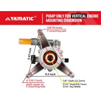 Yamatic 78 Shaft Vertical Pressure Washer Pump 3000 Psi 25 Gpm Replacement Pump For Power Washer Replacement With Troybil