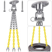 Benelabel Tire Swing Kit Heavy Duty Swing Hanger With Coated Chains And Hooks 360 Rotation 700 Lb Capacity