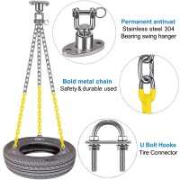 Benelabel Tire Swing Kit Heavy Duty Swing Hanger With Coated Chains And Hooks 360 Rotation 700 Lb Capacity