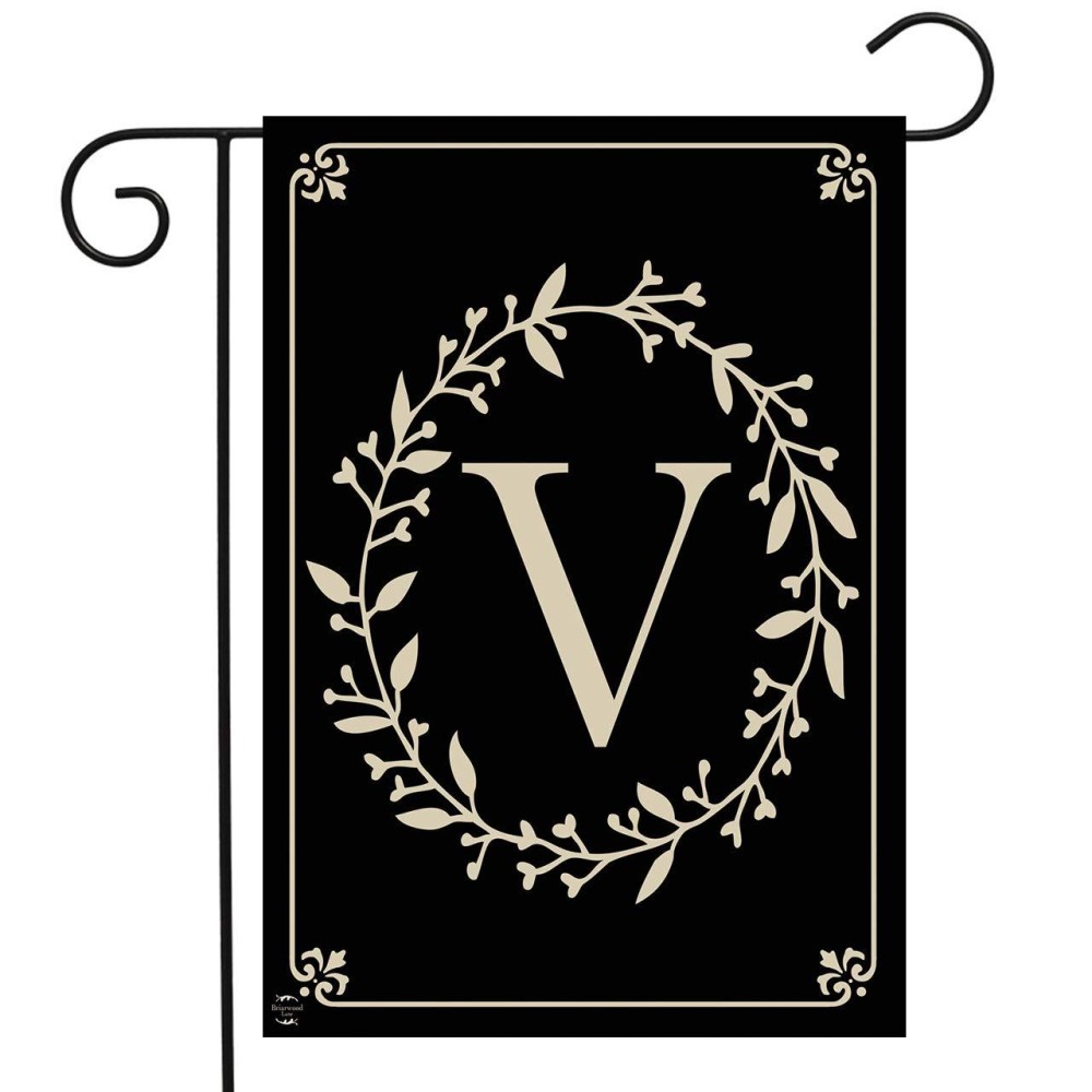 Briarwood Lane Classic Monogram Letter V Garden Flag Everyday 18 X 125