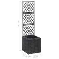 vidaXL Trellis Raised Bed with 3 Pots Garden Outdoor Balcony Patio Planter Flower Vegetable Pots Boxes Planting Container Poly R