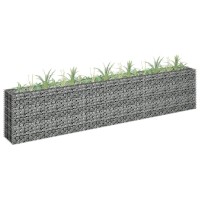 vidaXL Galvanized Steel Gabion Raised Garden Bed 1063x118x236 Durable Planter for Flowers and Plants Outdoor Patio Gar