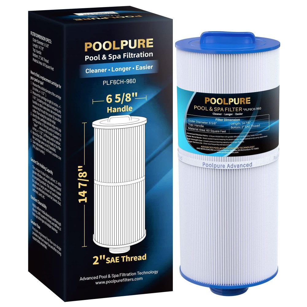 Poolpure Plf6Ch960 Spa Filter Replaces Pjw60Tlf2S Jacuzzi Filters J300 J400 Filbur Fc2800 6540476 6540383 Hot Tub Fi