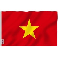 Anley Fly Breeze 3X5 Foot North Vietnam Flag Vivid Color And Fade Proof Canvas Header And Double Stitched North Vietnamese