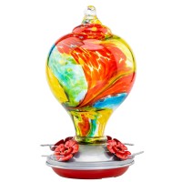 Muse Garden Hummingbird Feeders For Outdoors Hanging Blown Glass Hummingbird Feeder Hummingbird Gifts For Mom Garden Backyard