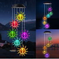 Sun Wind Chimes Solar Wind Chimes Wind Chime Outdoor Outside Garden Yard Decor Gifts For Grandma Mom Family Garden Gifts