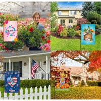 Seasonal Garden Flags Set Of 12 Double Sided Burlap 125 X 18 Inch House Flags Small Garden Flags For Outside Easter Spring Summ