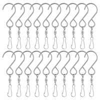 Kuuqa 20 Pack Swivel Hooks Clips Wind Spinner S Hook Clips Hanging Wind Chimes Crystal Twisters Party Supplies Silver