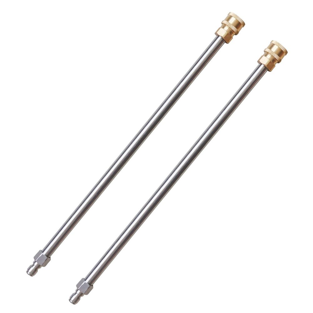 Xiny Tool Pressure Washer Extension Wand 17 Inch Stainless Steel With 14 Quick Connect Power Washer Lance 2 Pack