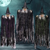 Joyin 3 Pcs 35 Flying Witch Halloween Decorations Outdoor Indoor Halloween Witch Decor Hanging Witch Haunted House Flying Wit