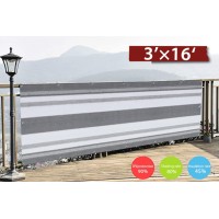 Love Story Balcony Privacy Screen 3X16 Deck Shield Screen Fence Cover Uv Protection And Weatherresistant 3 Ft Height For Dec