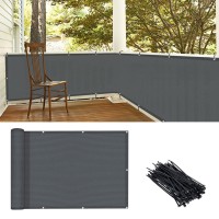 Love Story 33X195 Charcoal Balcony Screen Privacy Fence Cover Hdpe Uv Protection Weatherresistant 3 Ft Height Shield For