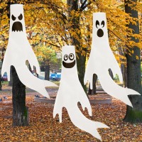 Joyin 3 Pcs Ghost Windsocks Halloween Decorations Outdoor Decor White Hanging Windsock Haunted House Front Porch Tree Party Sup