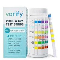 Premium Pool And Spa Test Strips 100 Ct 7 Way Accurate Testing Strip For Pool Hot Tub Chlorine Bromine Alkalinity Ph Hard