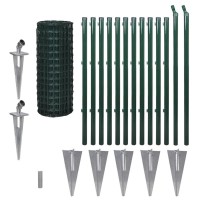 vidaXL Euro Fence Steel 82ft x 33ft Green 140561