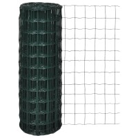 vidaXL Euro Fence Steel 82ft x 39ft Green 140592