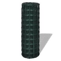 vidaXL Euro Fence Steel 82ft x 26ft Green 140578