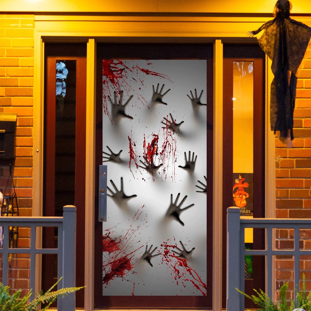 Joyin 3 Pcs 30 X72 Door Cover Covers Halloween Decorations Indoor Door Home Decor Haunted House Halloween Stickers Party Su