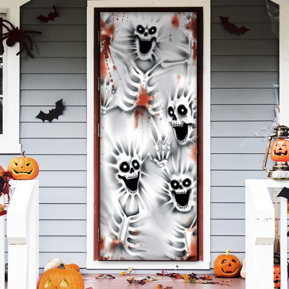 Joyin 3 Pcs 30 X72 Door Cover Covers Halloween Decorations Indoor Door Home Decor Haunted House Halloween Stickers Party Su