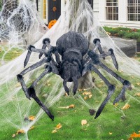 Joyin Halloween Outdoor Decorations Giant Spider 45 Large Spider Halloween Decor Outside Fake Spider For Haunted House Prop