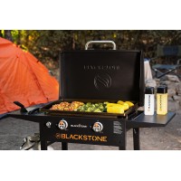 Blackstone 1883 Original 28 Griddle With Integrated Protective Hood And Counter Height Side Shelves Powder Coated Steel Bla