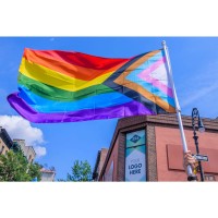 Homissor Progress Pride Rainbow Flag 3X5 Ft Lgbt Community Gay Pride Lesbian Transgender Bisexual Flags Banner Fade Resistant F