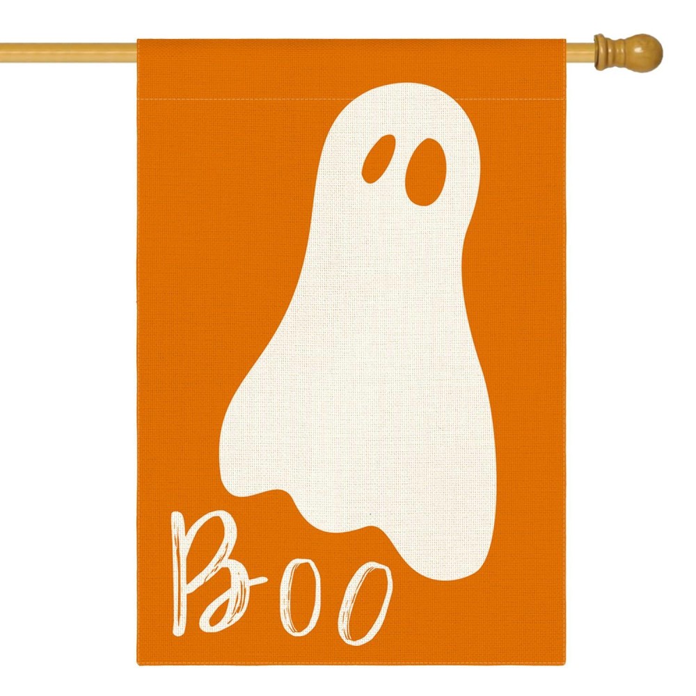 Avoin Halloween Boo Ghost House Flag Vertical Double Sided Spooky Holiday Yard Outdoor Decorative Flag 28 X 40 Inch