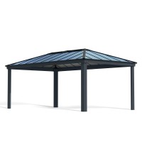 Palram Canopia Dallas 6100 20 Ft X 12 Ft Gazebo Metal Frame And Polycarbonate Panel Quality Heavy Duty Permanent Outdoor She