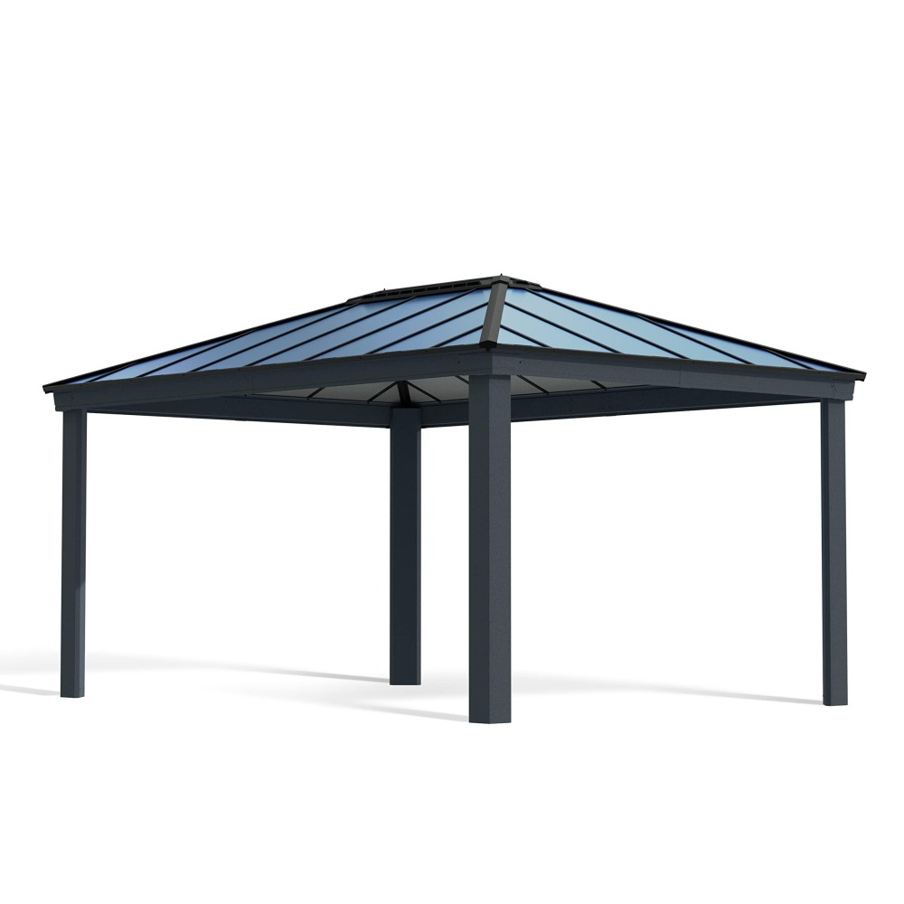 Palram Canopia Dallas 4900 16 Ft X 12 Ft Gazebo Metal Frame And Polycarbonate Panel Quality Heavy Duty Permanent Outdoor She