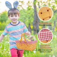 G Good Gain Woodchip Picnic Basket With Folding Handle Natural Hand Woven Easter Basket Easter Eggs And Easter Candy Basket Bath