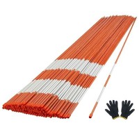 Yoheer Driveway Markers 50 Pcs Snow Stakes 516 Diameter Fiberglass Reflective Hivisibility Safety Orange Snow Poles With P