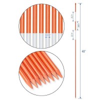 Yoheer Driveway Markers 50 Pcs Snow Stakes 516 Diameter Fiberglass Reflective Hivisibility Safety Orange Snow Poles With P