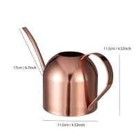 Imeea Indoor Watering Can For House Plants 33Oz1L Stainless Steel Watering Can With Long Spout Rose Gold