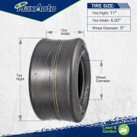 Maxauto 11X6005 Smooth Lawn Garden Tire For Zero Turn Mower Or Gokart 2Pcs