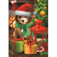 Waiting For Santa Christmas House Flag Puppy Presents 28 X 40 Briarwood Lane