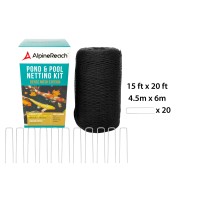 Alpinereach Pond Netting Kit 15 X 20 Feet 20 Steel Staples Woven Fine Mesh Heavy Duty Stretch Net Cover For Leaves Protect