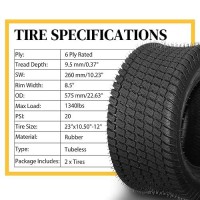 Partsdiyer 23X105012 Lawn Mower Turf Tires 6 Ply 23X105X12 Lawn Garden Tractor Golf Cart Tubeless Tires Pack Of 2