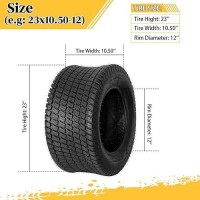 Partsdiyer 23X105012 Lawn Mower Turf Tires 6 Ply 23X105X12 Lawn Garden Tractor Golf Cart Tubeless Tires Pack Of 2