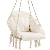 Songmics Hanging Chair Hammock Chair With Large Thick Cushion Swing Chair Holds Up To 264 Lb For Terrace Balcony Garden