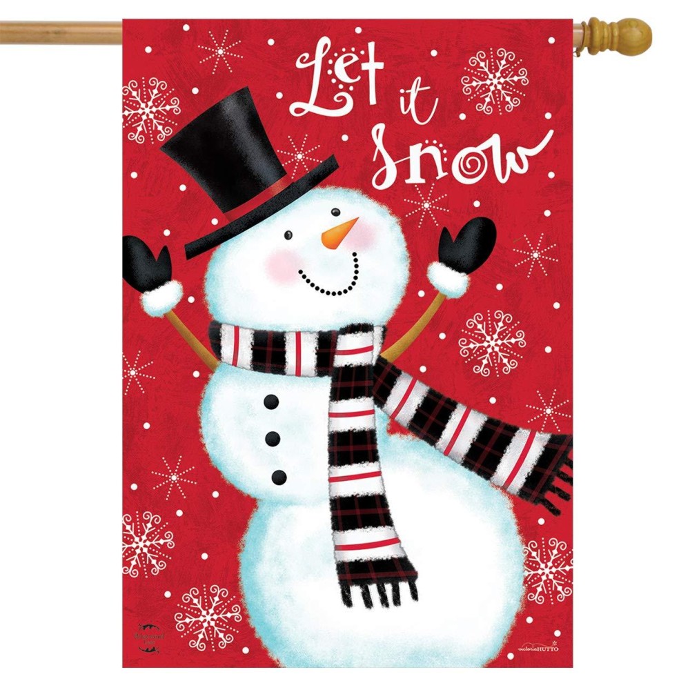 Snowman Celebration Winter House Flag 40 X 28 Briarwood Lane