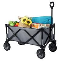 Portal Collapsible Folding Wagon Cart Heavy Duty Foldable Grocery Cart For Outdoor Utility Garden Cart Shopping Camping Cart Wit